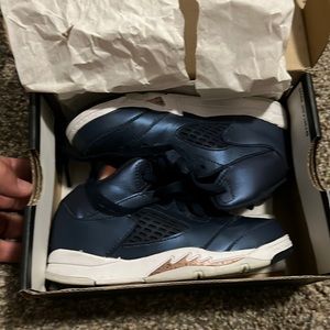 Jordan 5 metallic blue and bronze